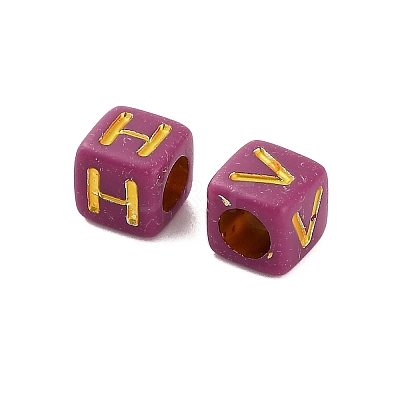 Opaque Acrylic Beads OACR-H046-01B-1