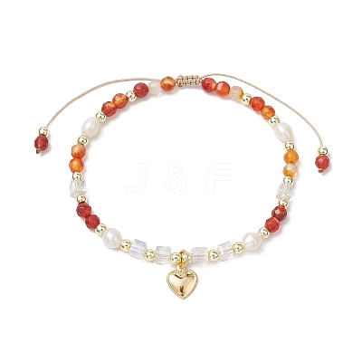 Natural Round Mixed Gemstone Beads Braided Beads Bracelets for Women BJEW-JB11658-1
