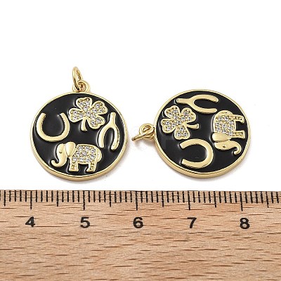 Brass Micro Pave Cubic Zirconia Pendants KK-U060-05G-1
