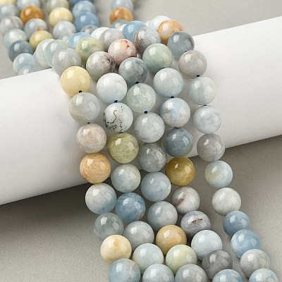 Natural Aquamarine Beads Strands G-D327-A01-10mm-1