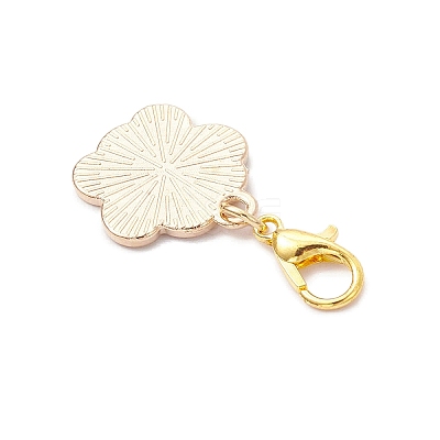 Alloy Enamel Dog Paw Print Pendant Decorations HJEW-JM03746-1