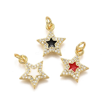 Brass Micro Pave Cubic Zirconia Pendants KK-K401-28G-1
