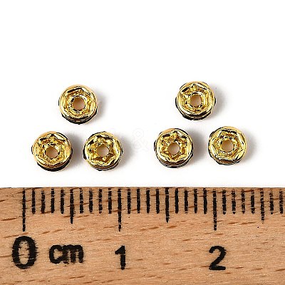Brass Grade A Rhinestone Spacer Beads RSB034NF-04G-1