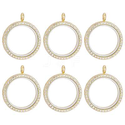 6Pcs Alloy Magnetic Locket Pendants FIND-ME0003-67G-1
