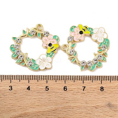 Rack Plating Alloy Enamel Pendants FIND-M020-03H-G-1