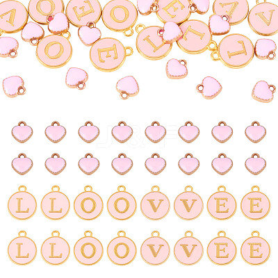 32Pcs 5 Styles Golden Plated Alloy Enamel Charms ENAM-TA0003-13A-1