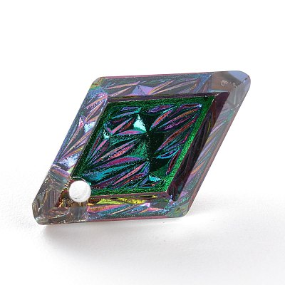 Embossed Glass Rhinestone Pendants GLAA-J101-04B-001VO-1