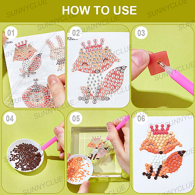1Set Animal DIY Diamond Painting Kits DIY-SC0025-68A-1