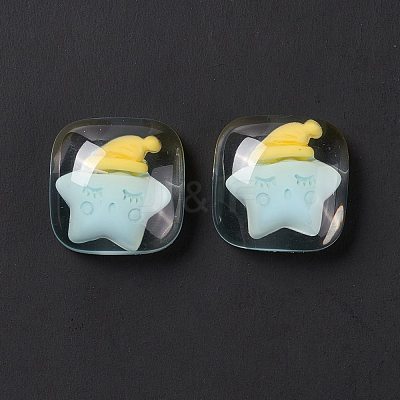 Transparent Resin Cabochons RESI-G034-A02-1