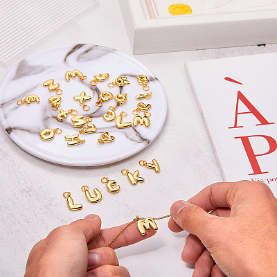 26Pcs 26 Styles Rack Plating Brass Pendants KK-SZ0002-56-1