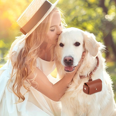 Imitation Leather Wedding Ring Storage Case with Alloy Clasps for Pet AJEW-WH0542-85-1