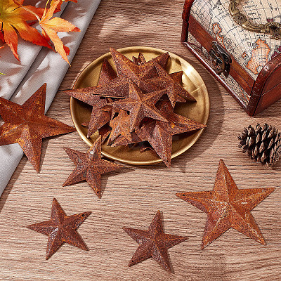 30Pcs 5 Style Rust Iron Pendants IFIN-GF0001-27-1
