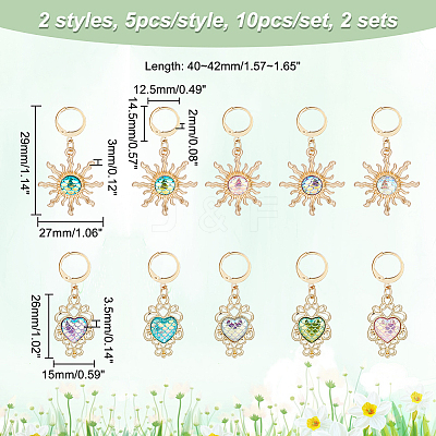 Alloy with Plastic Pendant Stitch Markers HJEW-AB00253-1