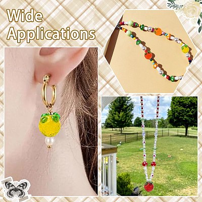 8Pcs 4 Colors Handmade Lampwork Beads LAMP-CJ0002-71-1