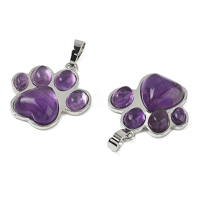 Natural Amethyst Pendants G-B194-02P-06-1