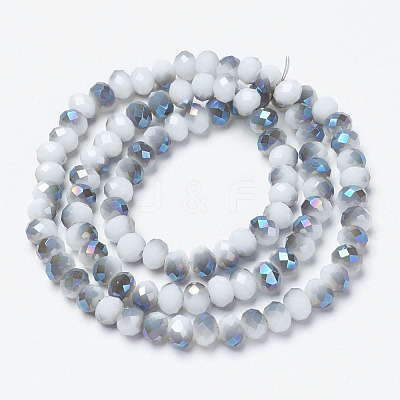 Electroplate Opaque Solid Color Glass Beads Strands X-EGLA-A034-P8mm-I10-1