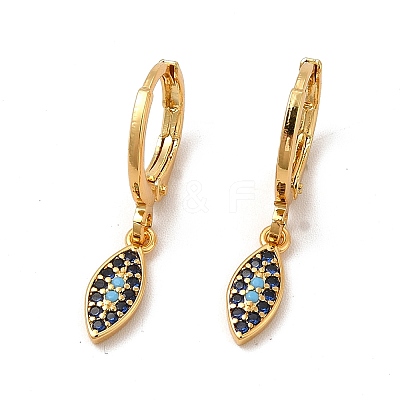 Rack Plating Brass Micro Pave Cubic Zirconia Leverback Earrings EJEW-P221-34G-1