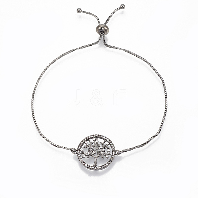 (Jewelry Parties Factory Sale)Adjustable Brass Micro Pave Cubic Zirconia Bolo Bracelets BJEW-R305-10A-1