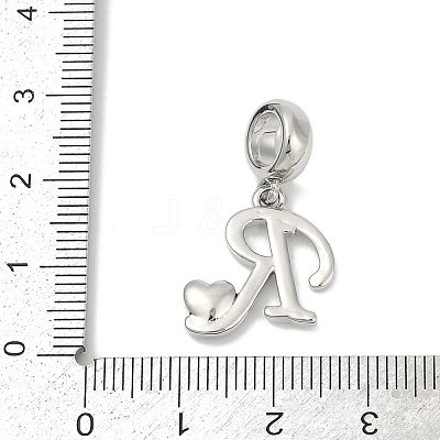 Brass European Dangle Charms KK-Z097-01R-GP-1