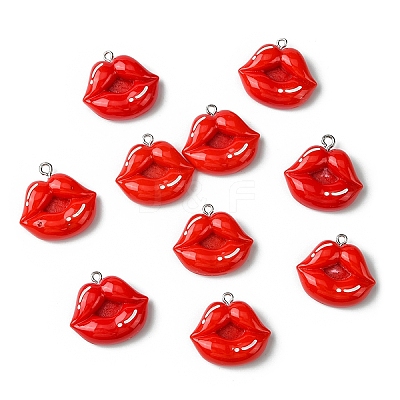 10Pcs Opaque Resin Pendants RESI-YW0003-47A-1