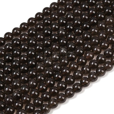 Natural Smoky Quartz Round Beads Strands G-E329-10mm-38D-1
