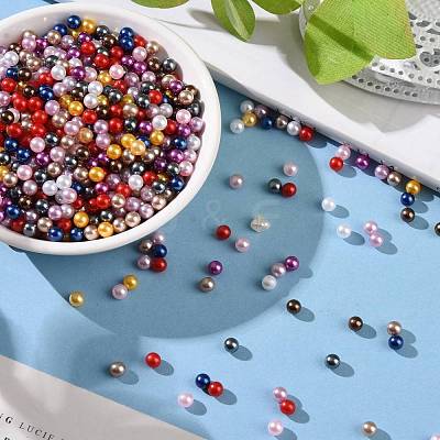 Imitation Pearl Acrylic Beads OACR-S011-4mm-ZM-1