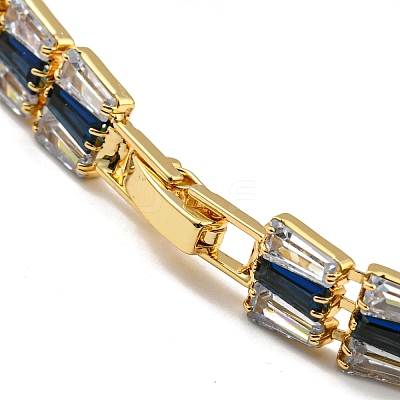 Rack Plating Brass Rectangle Link Bracelet BJEW-Q771-09G-1