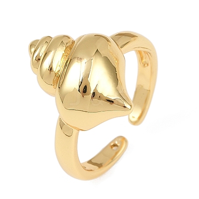 Ocean Theme Brass Cuff Rings RJEW-C135-01G-15-1