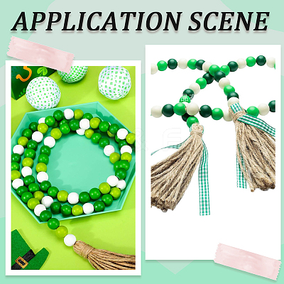 250Pcs 5  Colors Spray Painted Round Natural Schima Wood Beads WOOD-PA0001-73C-1