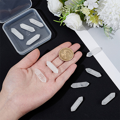 12Pcs Faceted Natural Quartz Crystal Double Terminated Points G-OC0002-58-1