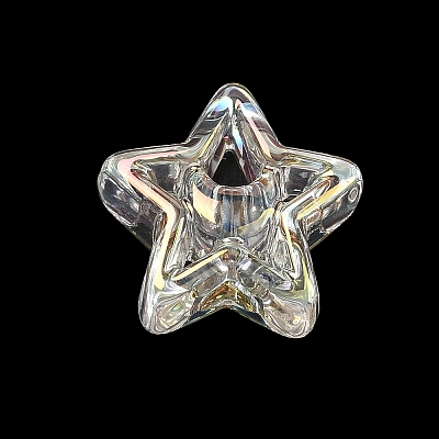 UV Plating Transparent Acrylic European Beads AC-CBA6658-03A-1
