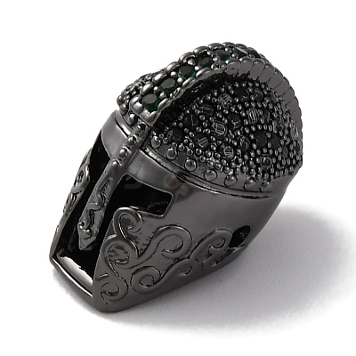 Helmet Shape Brass with Cubic Zirconia Beads KK-S406-15B-1