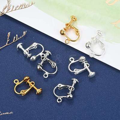 Brass Screw-Back Earring with Loop EC143-M-1