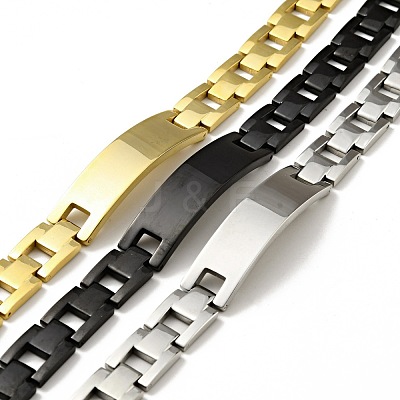 304 Stainless Steel Stackable Solide Link Chains Bracelet BJEW-G649-14-1