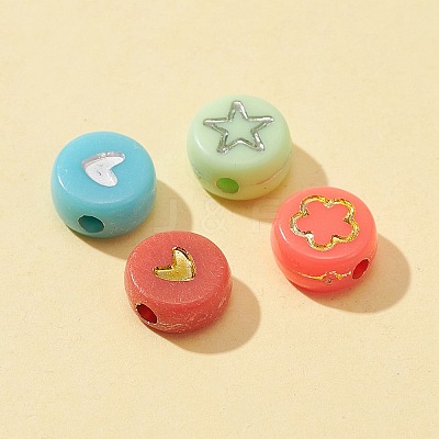 40G 4 Style Opaque Acrylic Beads SACR-FS0001-09-1