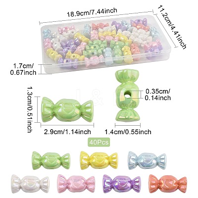 40Pcs UV Plating Opaque Acrylic Beads OACR-FS0002-27-1