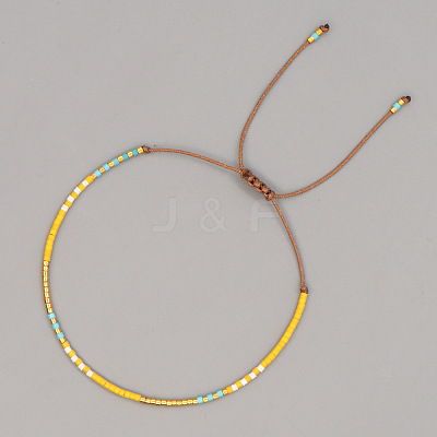 Bohemian Style Cylinder Glass Seed Beaded Braided Bead Bracelets IR5631-4-1