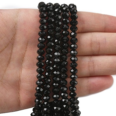 Natural Black Onyx Bead Strands G-D344-A19-02-1