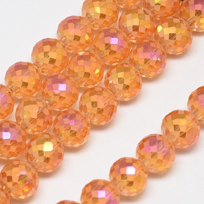 Electroplate Glass Beads Strands EGLA-Q086-12mm-04-1