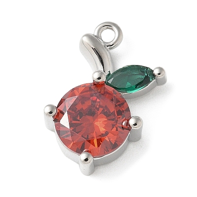 Brass Micro Pave Cubic Zirconia Pendants KK-P290-02D-P-1