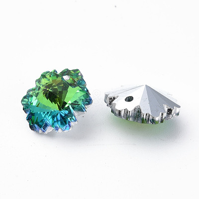 Electroplated Glass Charms EGLA-N006-015-1