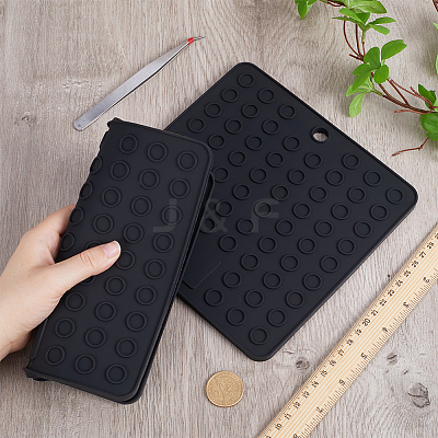 2Pcs Square Silicone Hot Mats for Hot Dishes AJEW-GF0008-26D-1