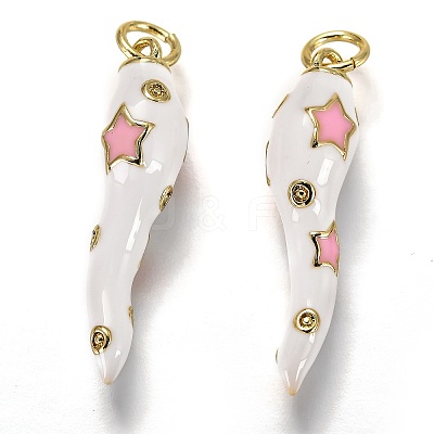 Brass Enamel Pendants X-KK-B026-15G-C-1