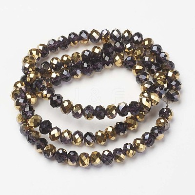 Electroplate Transparent Glass Beads Strands EGLA-A034-T4mm-O16-1