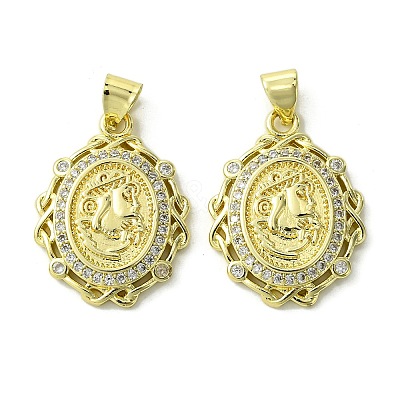 Brass Micro Pave Cubic Zirconia Pendants KK-H472-53K-G-1
