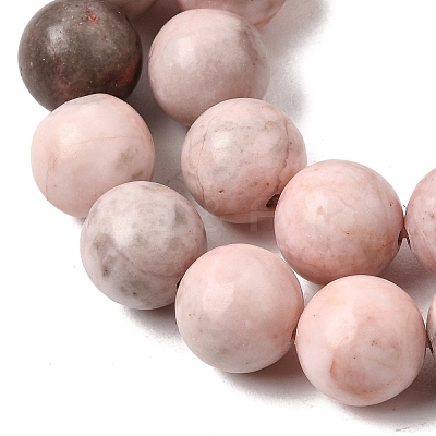 Natural Pink Zebra Jasper Beads Strands X-G-P231-01-10mm-1