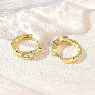 Brass Pave Cubic Zirconia Hoop Earrings KK-CBA98BA-15G-1