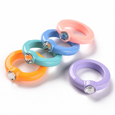 Opaque Acrylic Finger Rings RJEW-T016-06-1