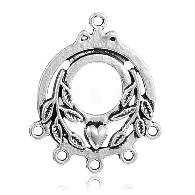 Flat Round Tibetan Style Alloy Chandelier Links PALLOY-M178-11-1