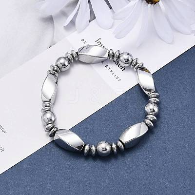 Non-magnetic Synthetic Hematite Stretchy Bracelets BJEW-K001-03A-1